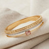 Anti-Tarnish Gold Plated Layered Pink Stone Bracelet