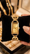 The "It Girl" Rectangular Dial Anti-Tarnish Gold Plated Watch