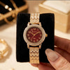Premium Stone-Studded Dial Watch - Anti-Tarnish Gold Plated Elegance