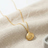 Anti-Tarnish Gold Plated Shell Necklace - Waterproof Seashell Pendant for Women