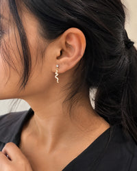 Crystal Snake Dangle Earrings - Anti Tarnish Gold Plated