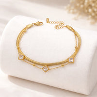Korean Style Double Layered Snake Chain Bracelet - Anti Tarnish