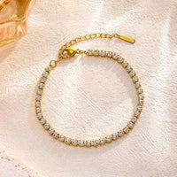 Anti-Tarnish Gold Plated Tennis Bracelet | Sparkling Crystal Korean Style