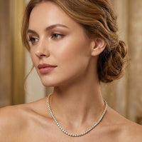 Anti-Tarnish Gold Plated CZ Tennis Necklace | Minimalist Everyday Choker
