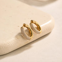 Crystal Pave Gold Plated Earrings - Anti Tarnish