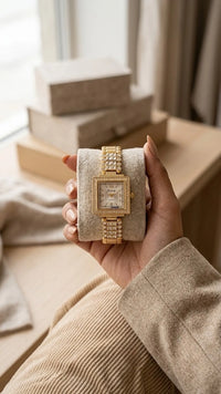 Old Money Square Dial Gold Watch – Waterproof & Anti-Tarnish