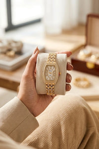 The 'It Girl' Crystal Studded Anti-Tarnish Gold Plated Watch