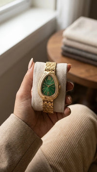 Emerald Teardrop Anti-Tarnish Gold Plated Watch | Moncheri Jewels
