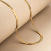 Flat Herringbone Snake Chain Necklace - Gold Plated Anti-Tarnish