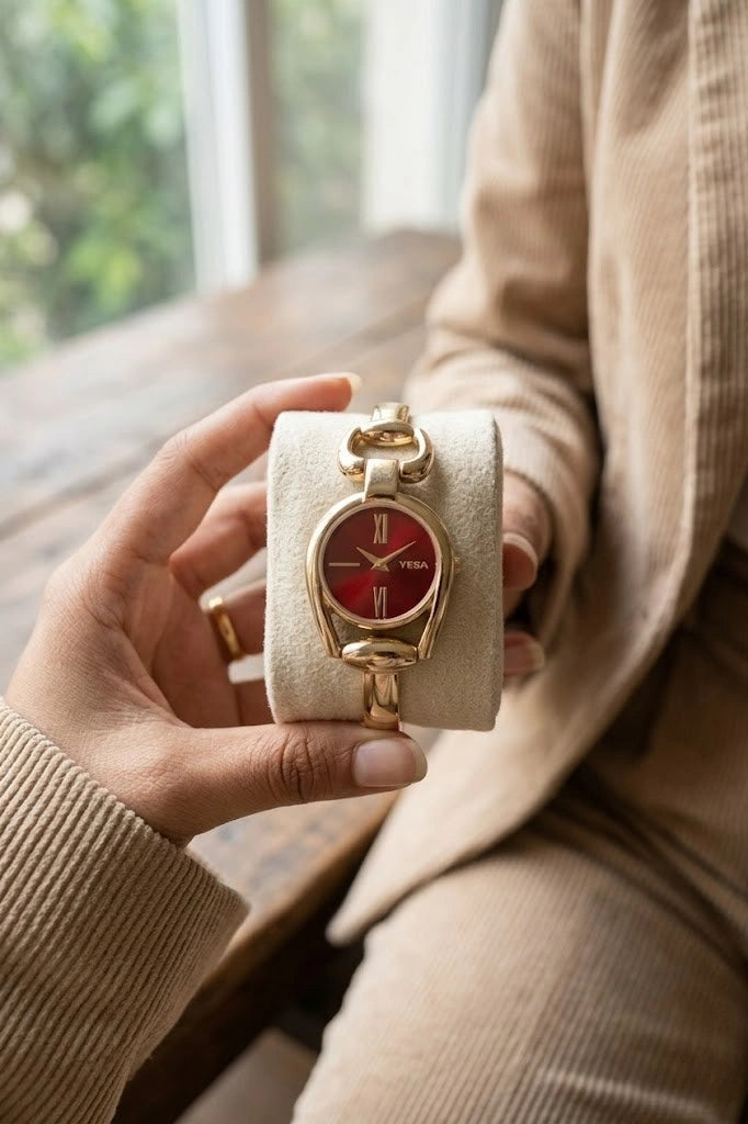 The 'Old Money' Red Dial Watch | Anti-Tarnish