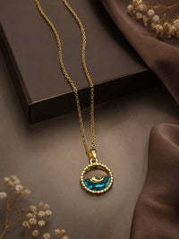 Ocean Wave Dolphin Necklace - Anti-Tarnish Gold Plated Pendant