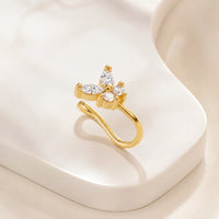 Butterfly Anti-Tarnish Gold-Plated Nose Pin with CZ Stones
