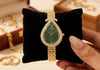 Emerald Teardrop Luxury Watch - Anti-Tarnish Gold Plated | Moncheri Jewels