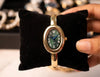 Vintage Emerald Green Dial Bangle Watch | Anti-Tarnish Gold Plated | Moncheri Jewels