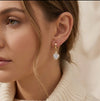 Anti Tarnish Heart Drop Earrings with Zirconia Stones