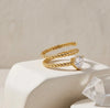 Twisted Spiral Heart Ring | Anti-Tarnish Wrap Ring for Women