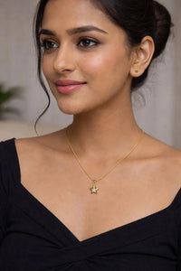 Star Pendant Herringbone Necklace - Anti-Tarnish Gold Plated Korean Style Jewellery