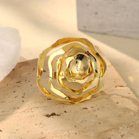 Statement Rose Floral Ring - Anti Tarnish Finish