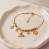 Anti-Tarnish Gold-Plated V-Charm Beaded Bracelet for Women