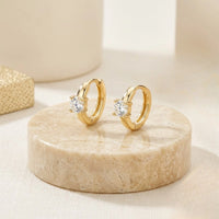 Classic Solitaire Earrings | Anti-Tarnish Gold Plated