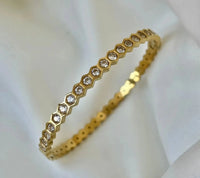 Hexagon AD Gold-Plated Bracelet - Anti-Tarnish Korean Style