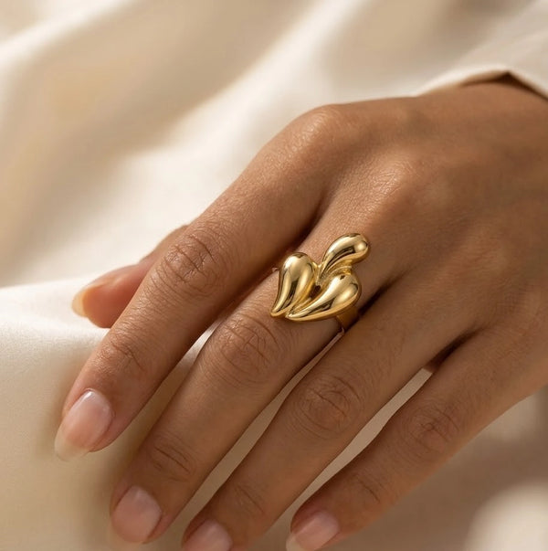 Anti-Tarnish Korean Design Gold Plated Statement Ring