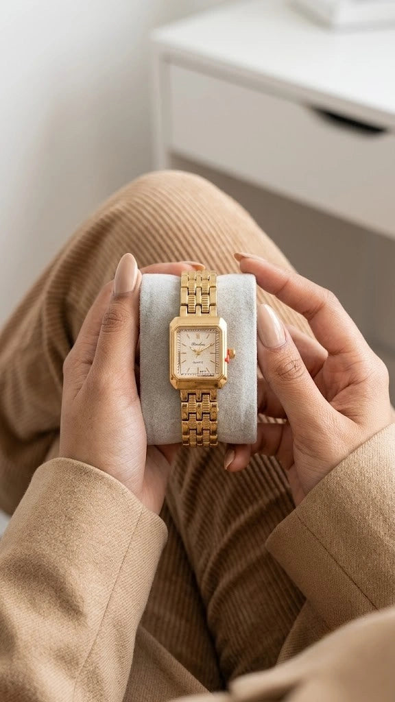 The Vintage "Old Money" Square Watch | Anti-Tarnish & Gold-Plated
