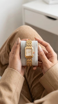 The Vintage "Old Money" Square Watch | Anti-Tarnish & Gold-Plated