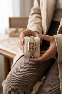 Leopard Print Rectangular Dial Analog Watch - Jewelry Watch