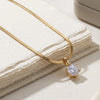 Anti-Tarnish Gold Plated Solitaire Pendant Snake Chain Necklace