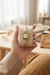 Vintage Square Dial Anti-Tarnish Gold Plated Watch