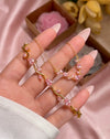 Anti-Tarnish Pink Floral Vine Necklace & Bracelet Set | High Quality Gold Plated Combo