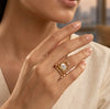 Anti-Tarnish Spiral Solitaire Ring - Premium Gold Plated Contemporary Design