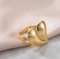 Chunky 3D Heart Statement Ring - Anti Tarnish