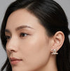Crystal C-Shape Stud Earrings in Gold | High-Quality Fashion Jewelry