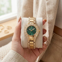 Emerald Teardrop Rhinestone Watch | Anti-Tarnish Gold Plated