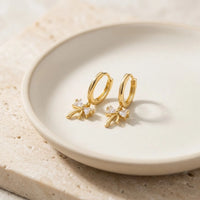 Coquette Crystal Bow Dangle Earrings - Anti Tarnish Gold Plated