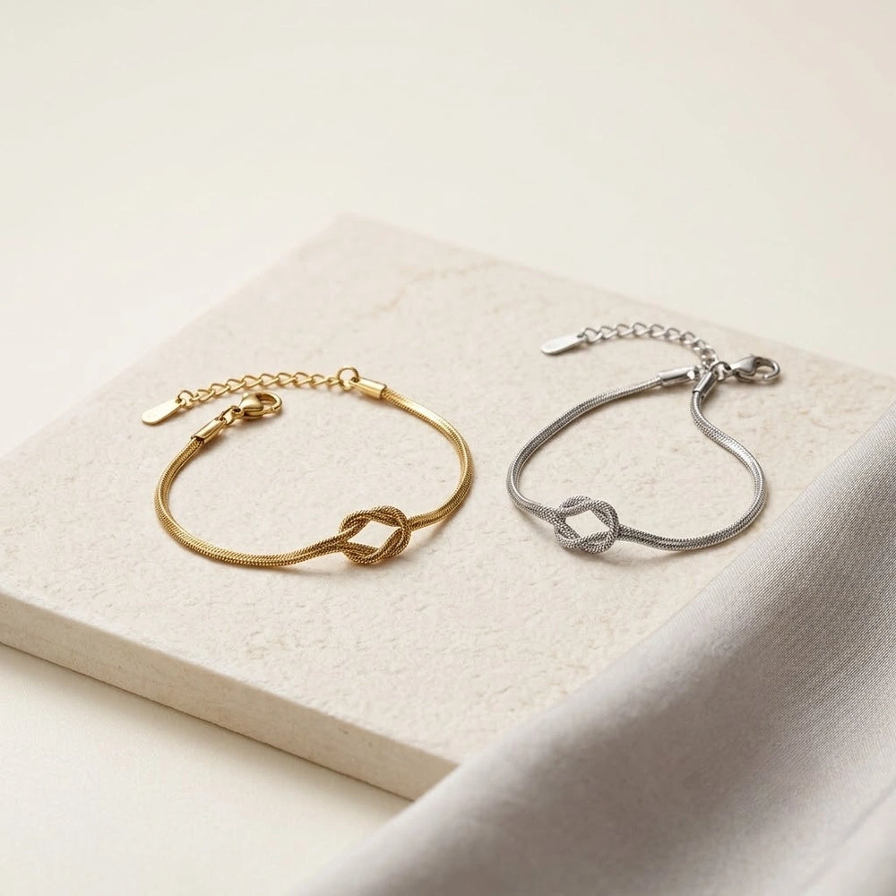 Love Knot Anti-Tarnish Gold Plated Bracelet - Minimalist Everyday Wear