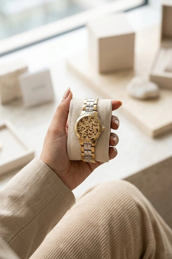 Leopard Luxe Two-Tone Gold Plated Watch | Anti-Tarnish