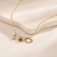 Evil Eye Charm Anti-Tarnish Gold-Plated Necklace