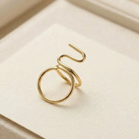 Aura Abstract Wire Statement Ring - Anti Tarnish