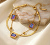Aurora Crystal Double Layer Bracelet | Anti-Tarnish Gold Plated
