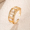 Baguette Crystal Adjustable Gold Ring for Women | Premium Fashion Jewelry
