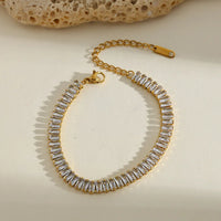 Baguette Zirconia Tennis Bracelet | Anti-Tarnish Gold Plated