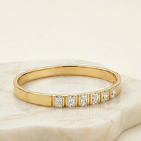 Baguette Stone Anti-Tarnish Gold-Plated Bracelet - Elegant Daily Wear Bangle