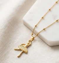 Ballerina Pendant Necklace - Anti-Tarnish Gold-Plated
