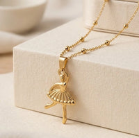 Ballerina Pendant Necklace - Anti-Tarnish Gold-Plated