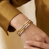 Bamboo Link Anti-Tarnish Gold-Plated Stacked Bracelet