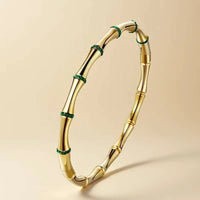 Emerald Aura & Bamboo Bracelet Stack | Anti-Tarnish Combo