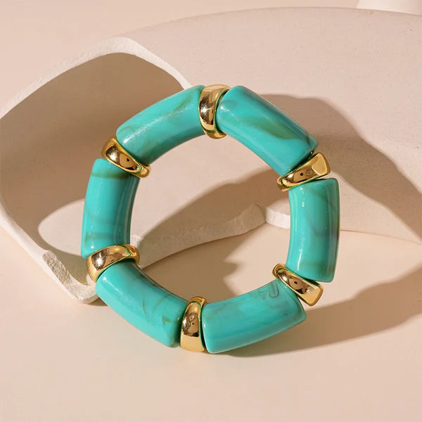 Turquoise Chunky Bead Statement Bracelet | High Quality Boho Jewelry